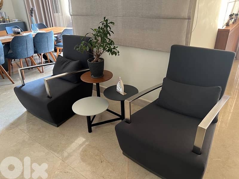 modern armchairs with chrome 1