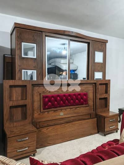 اوضة نوم خشب زان ولاتي كلا ملبسة قشرة سنديان سحاب ودرف