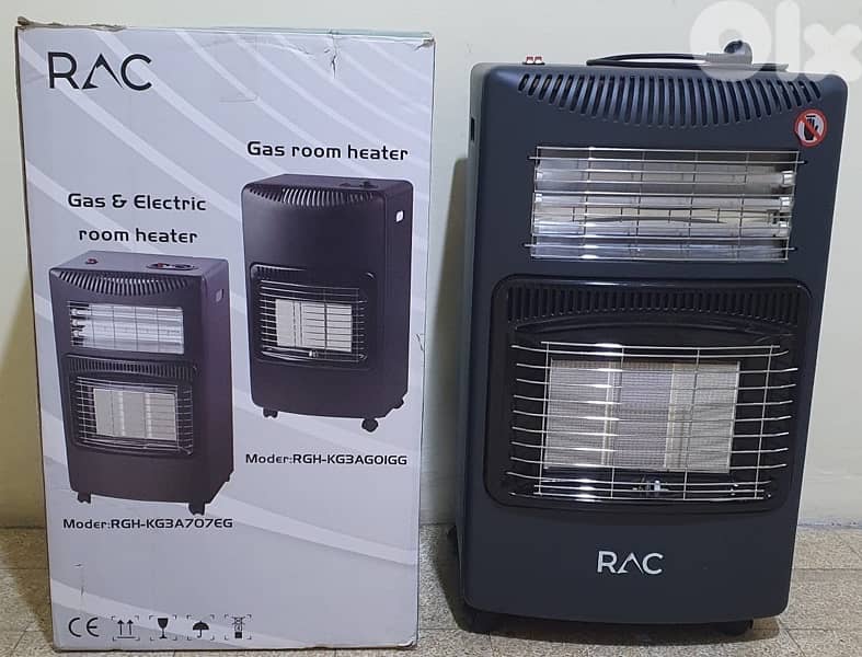 دفاية ماركة RAC شبه جديد كتير كتير نضيف و مستعمل قليل كهرباء وغاز ١٠٠$ 2