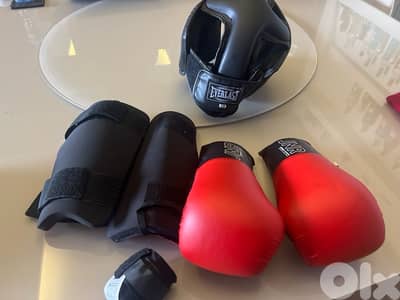 full set Everlast Head Guard , boxing gloves size S/M