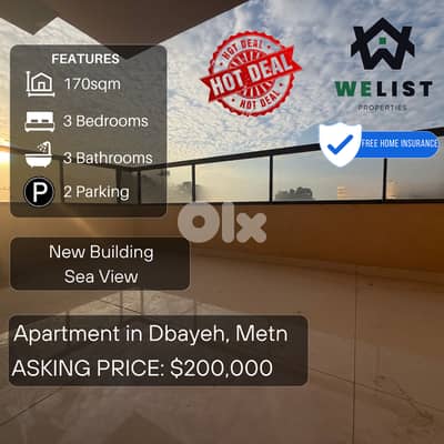170sqm Apartment for sale in Dbayeh, Metn