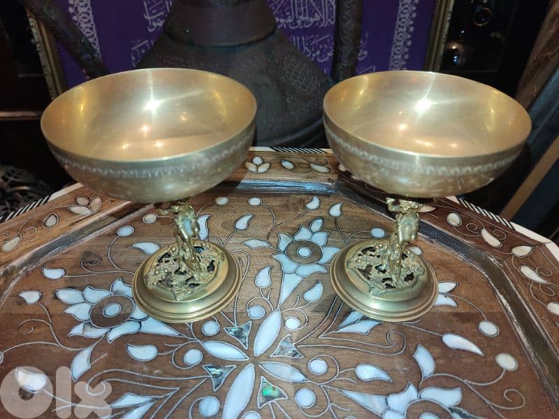 زوج كؤوس فنتج مرتفعة – نحاس مطلي ذهب بتصميم كلاسيكي 1