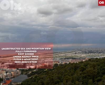 sea, mountain view, under market price, bchamoun/بشامون  REF#OR131498