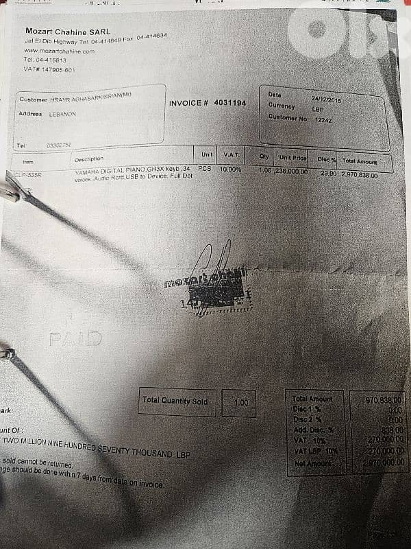 Yamaha digital piano CLP 535 2