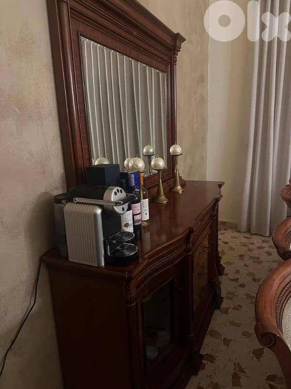 full dining room 10 chairs with dresser and mirror like new 2