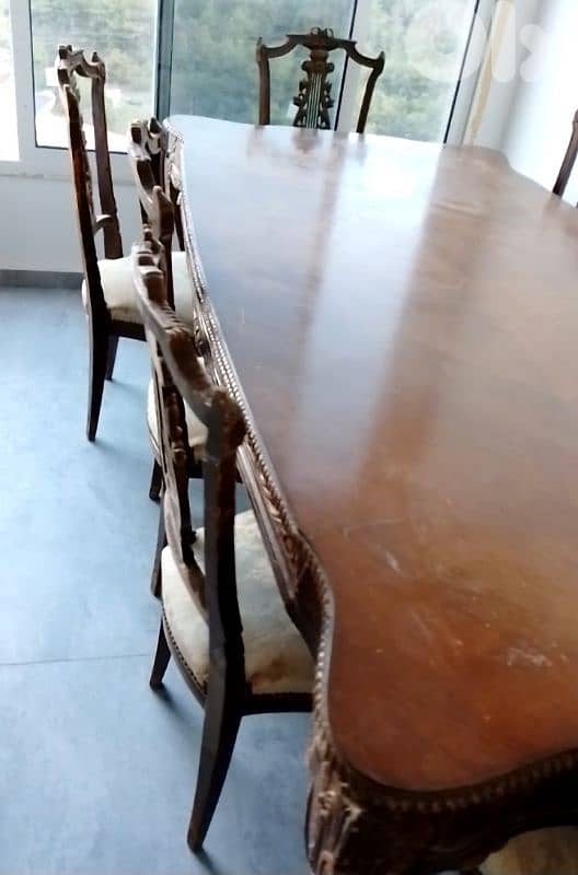 طاولة سفرة خشب زين. مع عشر كراسي 1