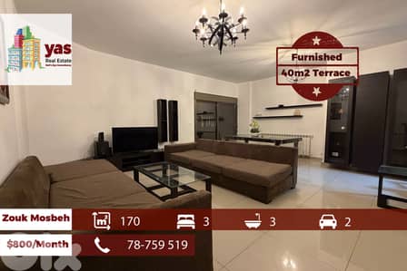 Zouk Mosbeh 170m2 | 40m2 Terrace | Rent | Furnished | High End | EH/EL