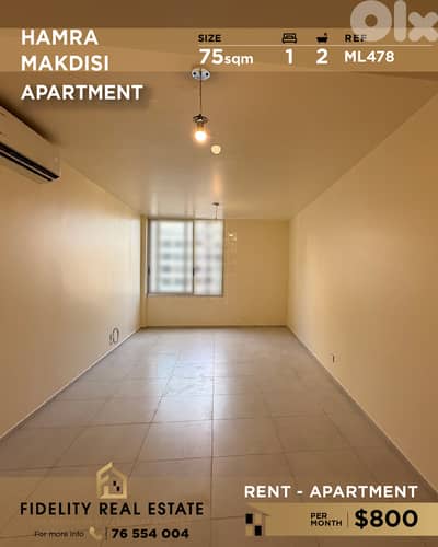 Apartment for rent in Hamra ML478 شقة  للإيجار في الحمرا