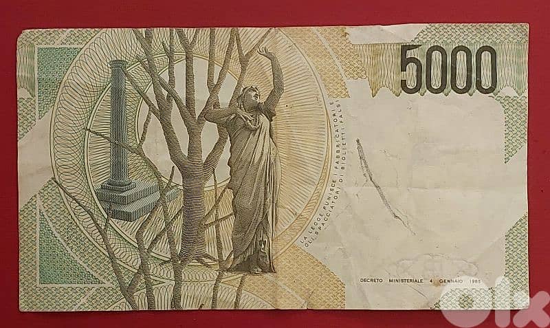 Italy 5000 Lire V. Bellini 1985 1