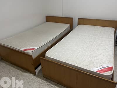2 beds with 2 mattresses (100 cm x 195cm)