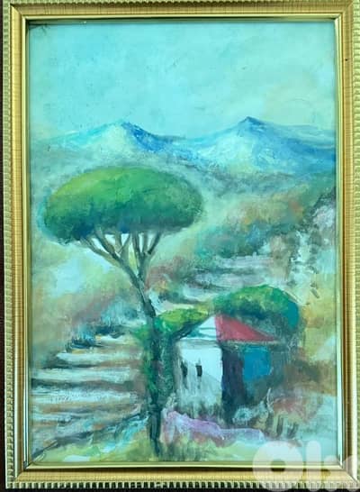 رسم زيتي  على الكىتون