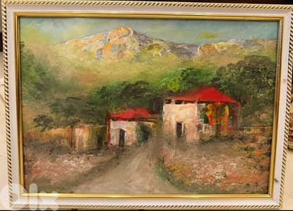 رسم زيتي على القماش يدويه