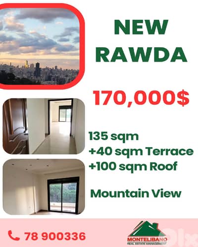 135sqm Apartment For Sale in New Rawda with 100sqm Roof+ 40sqm Terrace