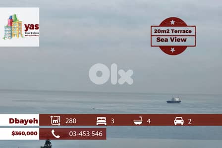 Dbayeh 280m2 | 20m2 Terrace | Brand New | Full Sea View | OH