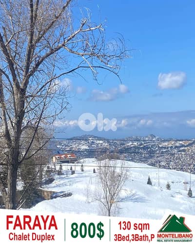 Fully Furnished 130sqm Chalet Duplex ForRent in Faraya(فاريا)+OpenView