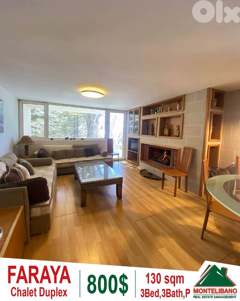 Fully Furnished 130sqm Chalet Duplex ForRent in Faraya(فاريا)+OpenView 3