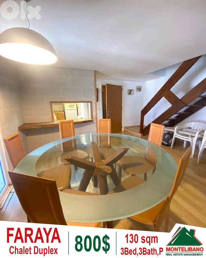 Fully Furnished 130sqm Chalet Duplex ForRent in Faraya(فاريا)+OpenView 4