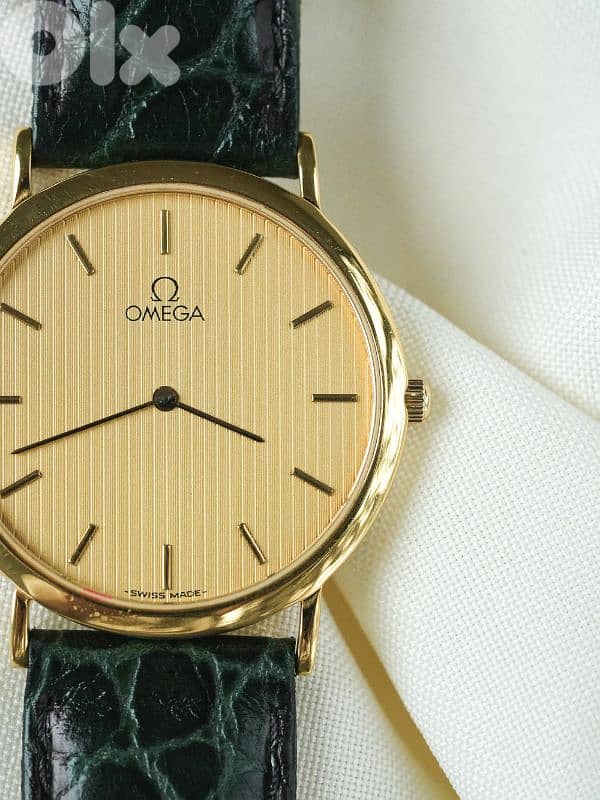 Omega - De Ville extra plate Gold plated tapestry dial - 1980s 3