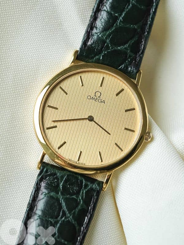 Omega - De Ville extra plate Gold plated tapestry dial - 1980s 4