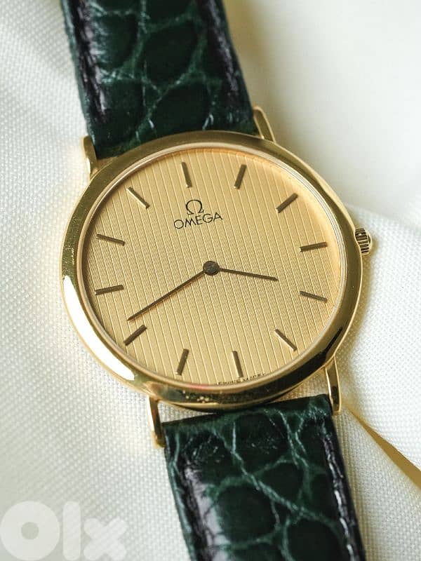 Omega - De Ville extra plate Gold plated tapestry dial - 1980s 6