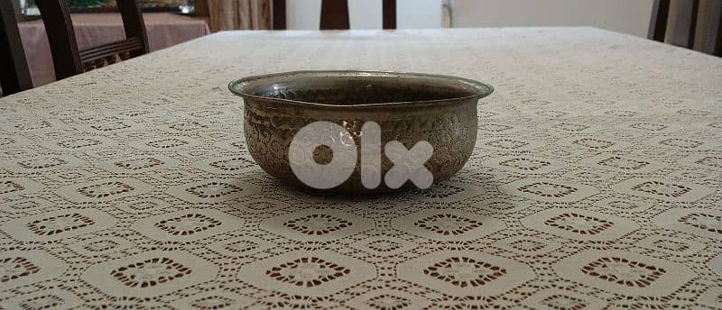 وعاء نحاس قديم مزخرف – نقش يدوي – قطعة تراثية 1