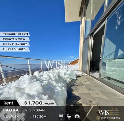 180 SQM Duplex with Garden & Terrace for RENT in Faqra!