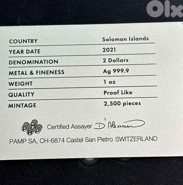 1 silver ounce from PAMP in special design with certificate 2