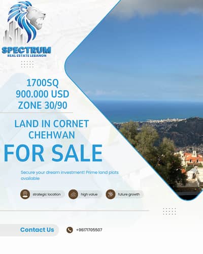 1700Sq LAND FOR SALE IN CORNET CHEHWAN PRIME, ZONE 30/90, (CH-159)
