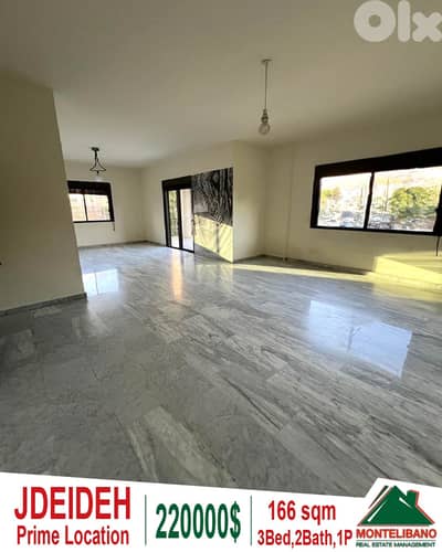 Prime Location 166 sqm Apartment For Sale in Jdeideh(جديدة)+ Open View