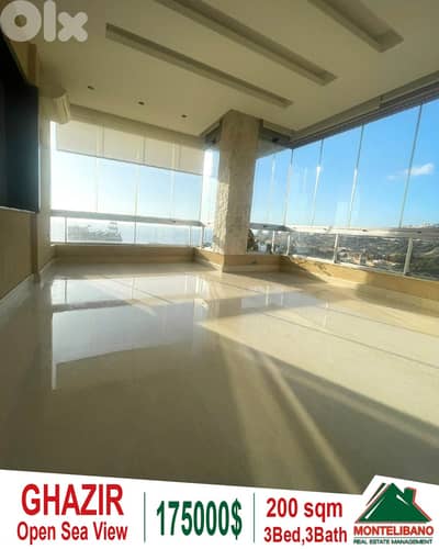 Prime Location 200 sqm Apartment For Sale in Ghazir with Open Sea View