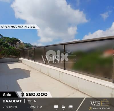 Stunning 225 SQM Duplex for SALE in Baabdat!