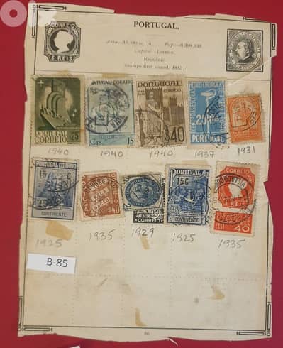 Portugal 1925-1940 rare vantage 10 stamps. # B-85