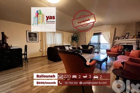 Ballouneh 220m2 | Terrace 140m2 |Rent | Fully Furnished/Equipped | KS