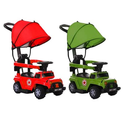4-Wheel Jeep Push Car With a Canopy - سيارة جيب دفع