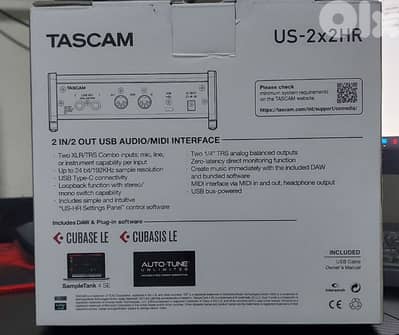TASCAM US-2x2HR USB Audio Interface – Like New