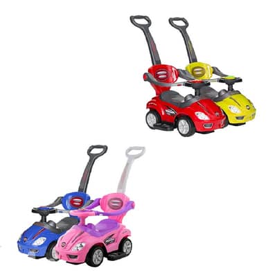 3-in-1 Kids Push and Pedal Ride On - سيارة دفع للأطفال