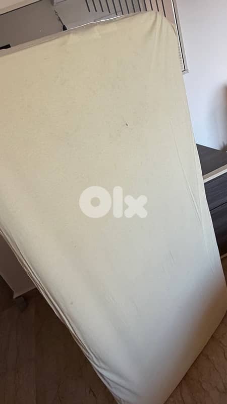 white wood bed with mattress 3