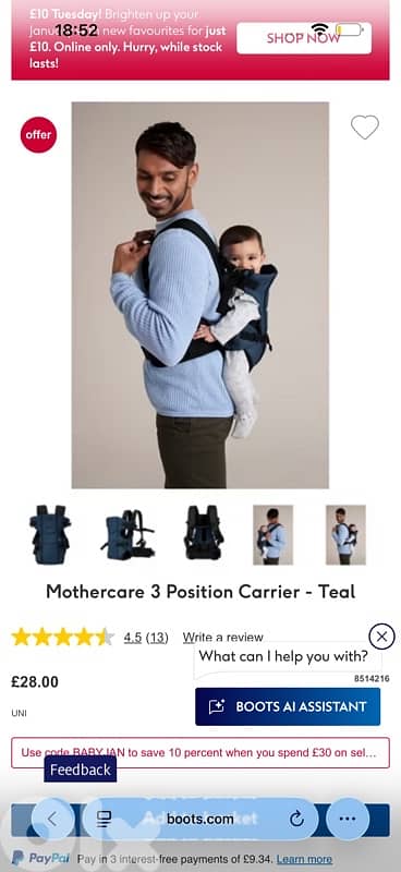 new baby carrier Mothercare 10