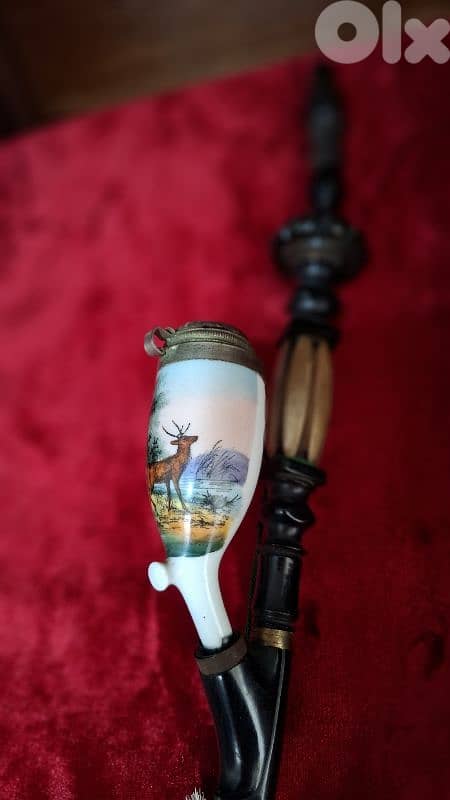 Rare 19th-Century Imperial Hunter’s Pipe – Hand-Painted Porcelain 2