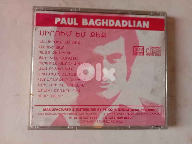 Paul Baghdadlian – Siroum Yem Kez CD 2