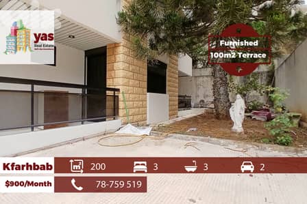 Kfarhbab 200m2 | 100m2 Terrace/Garden | Rent | Fully Furnished |RA/IV