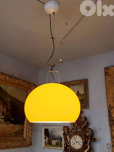 Yellow Pendant Lamp by iGuzzini, Italy, 1970s