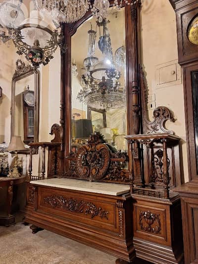 antique large french console mirror gardinier