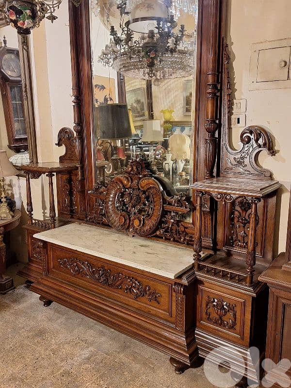 antique large french console mirror gardinier 1