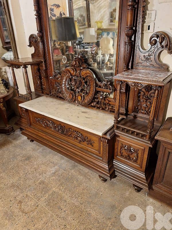 antique large french console mirror gardinier 3