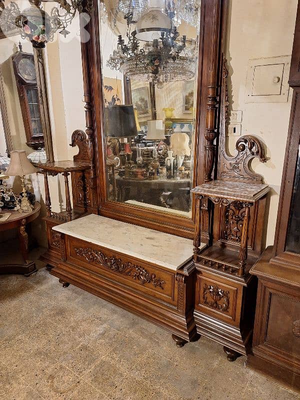 antique large french console mirror gardinier 9