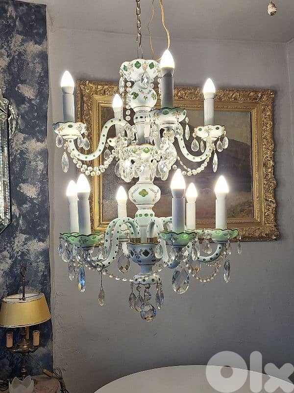 bohemian original stamped large czech chandelier 4