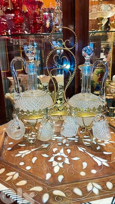 Antique Crystal Night Service Set – Baccarat Serpentine Model