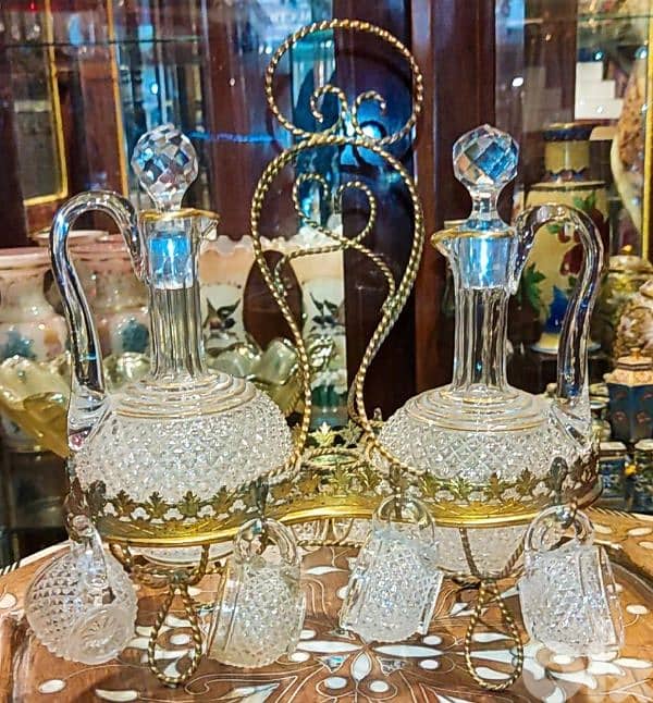 Antique Crystal Night Service Set – Baccarat Serpentine Model 1