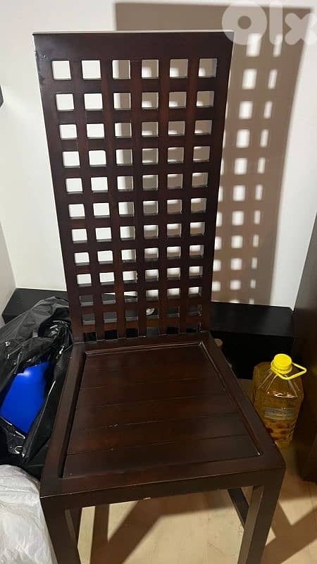 two chairs and  round drower chest 1